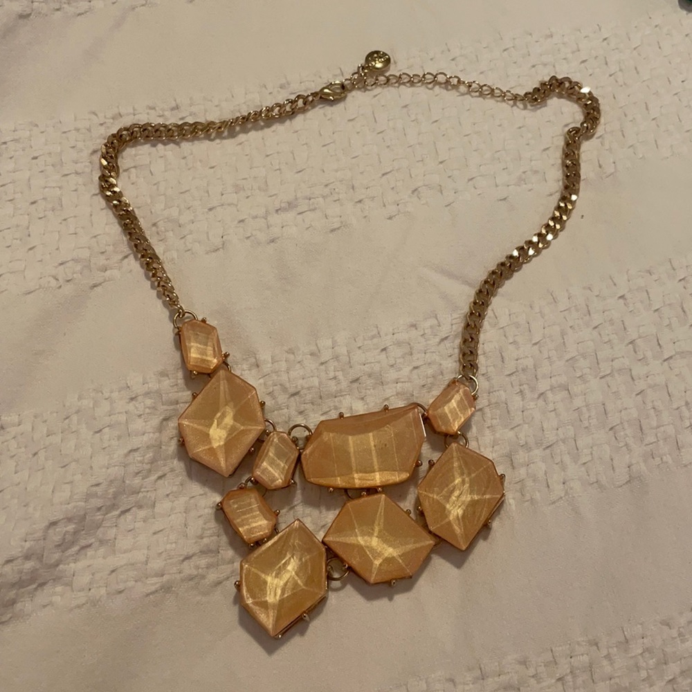 Pink and gold statement necklace